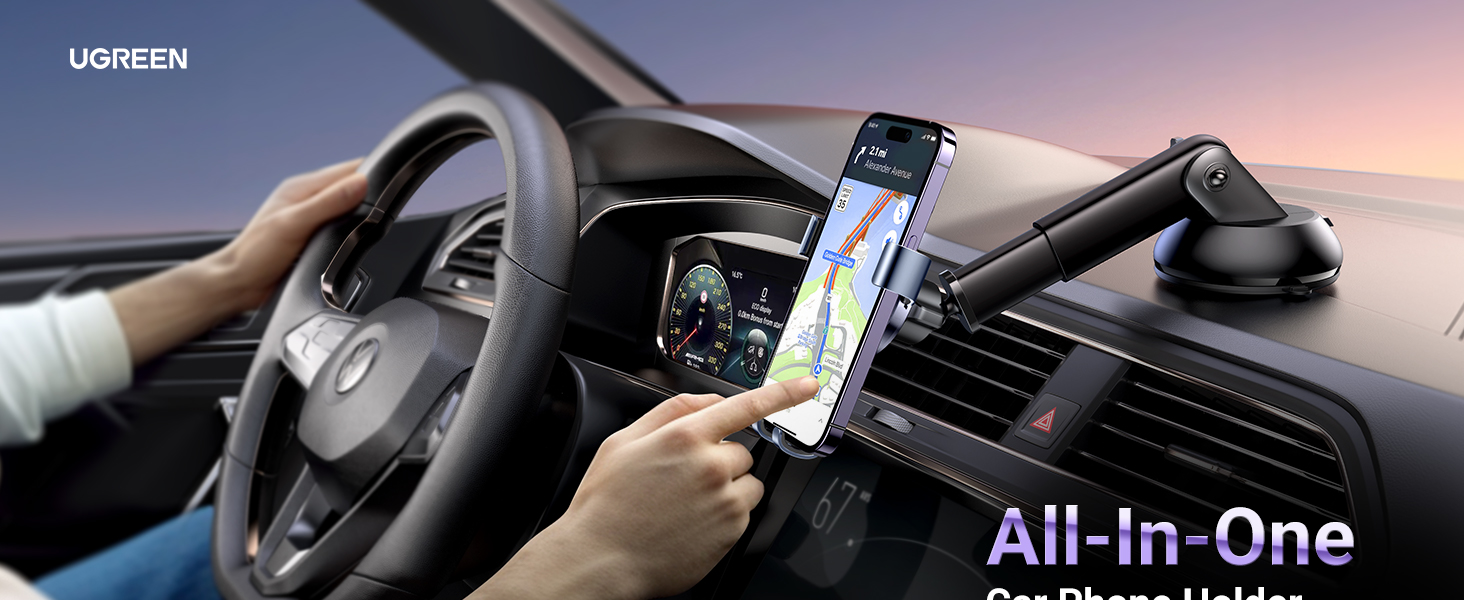 UGREEN Car Phone Holder Mount Gravity [Auto Lock & Release] Windscreen