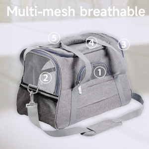 Grey Dog Carrier for Small Dogs Carrier Airline Approved Pet Bag
