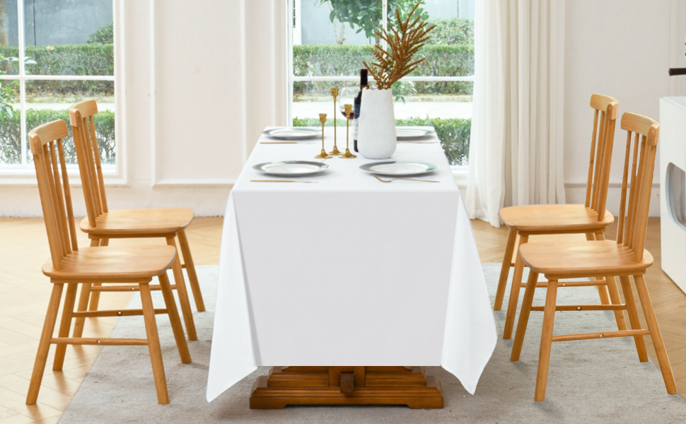 LEQEE Rectangle Tablecloth,2 Pack 90 * 132inch Stain and