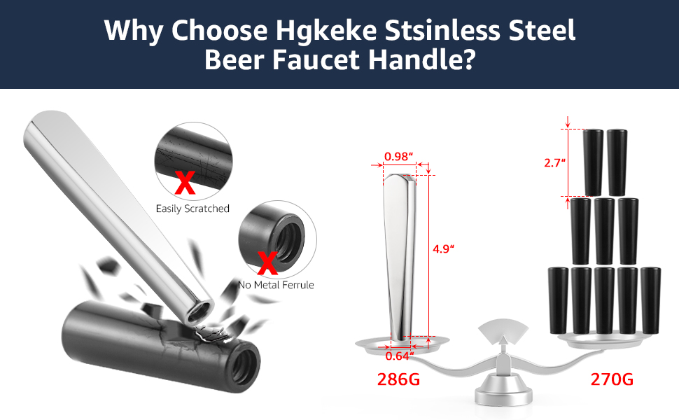 Hgkeke Beer Tap Handle Draft Beer Tap Handle 304 Stainless