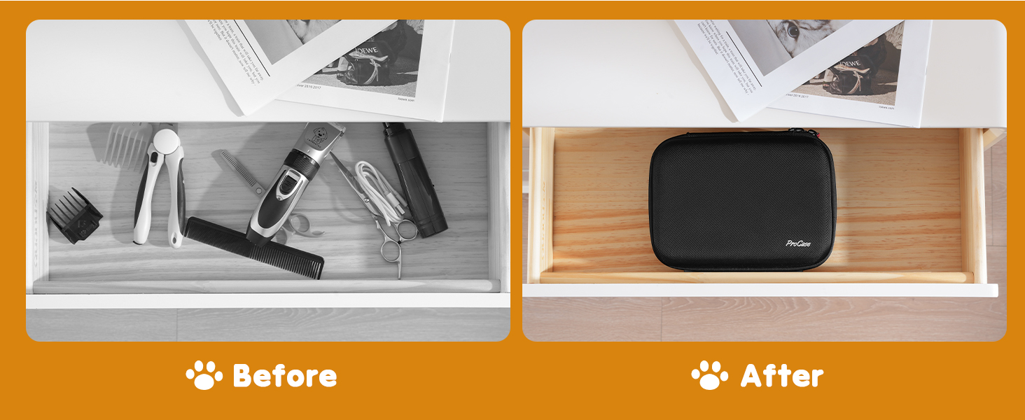 ProCase Hard Pet Grooming Tool Storage Case