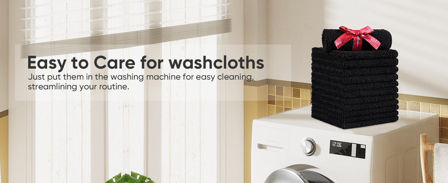 black washcloths