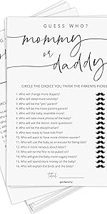 Mommy or Daddy Guess Who Baby Shower Game