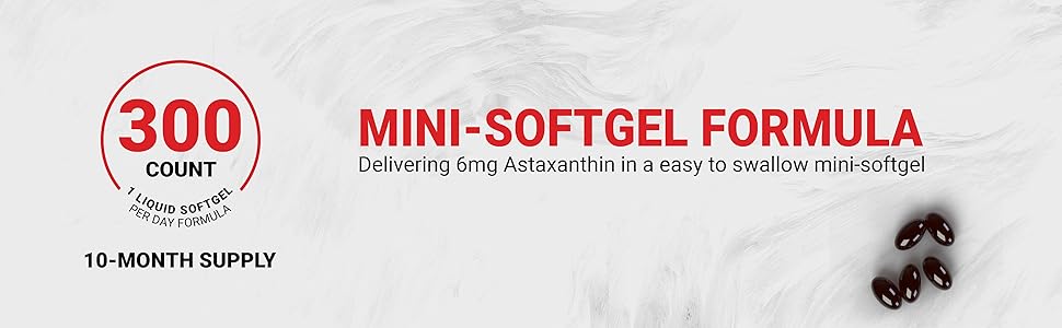 astaxanthin 6mg mini softgels 180