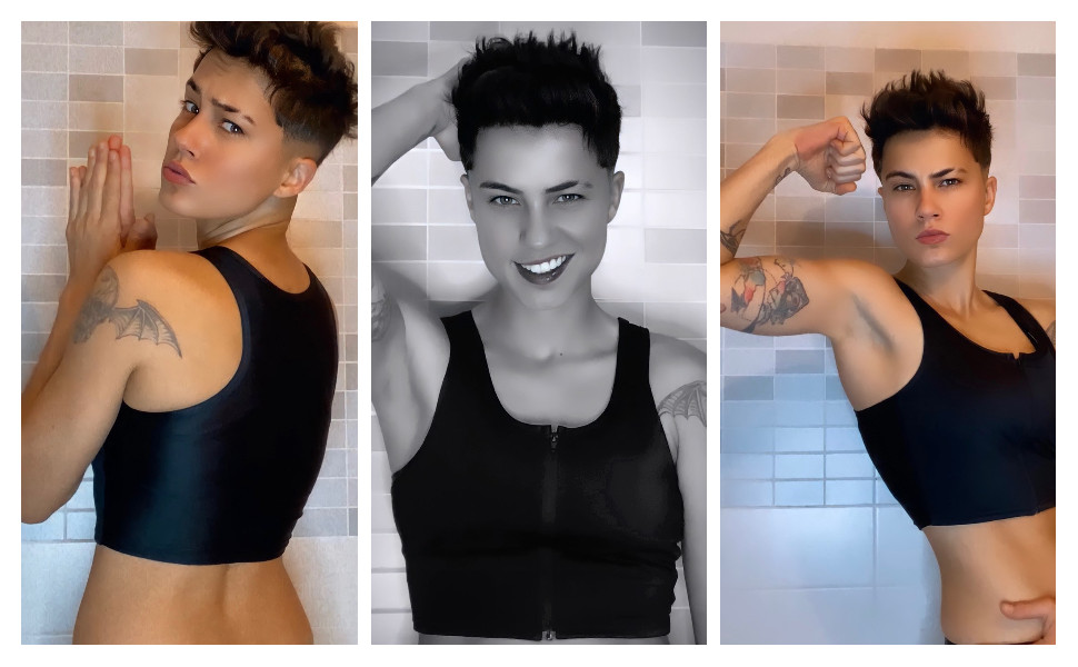 Chest Binder Zipper Tank Top for Transgender FTM Non Binary Gender