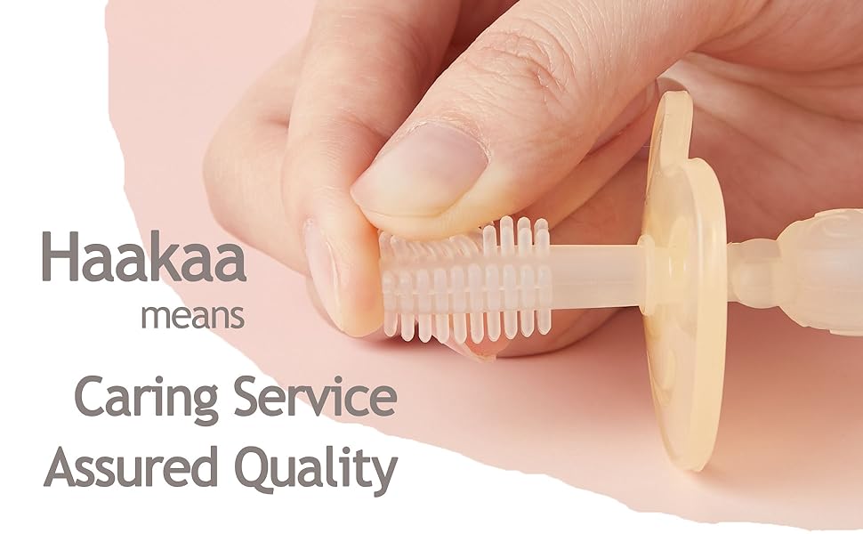 Haakaa 360°Baby Toothbrush with Suction Base Silicone Teether for Infant Training Tooth Brush