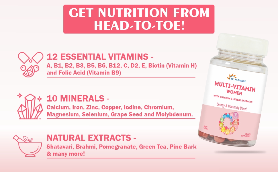 DR. MOREPEN Multivitamins For Women With Calcium & Herbal Extracts