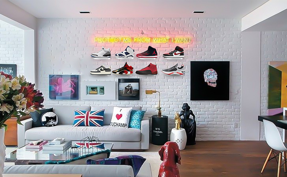 Miliducaler Clear Floating Shoe Shelves, Set of 12 Shoe