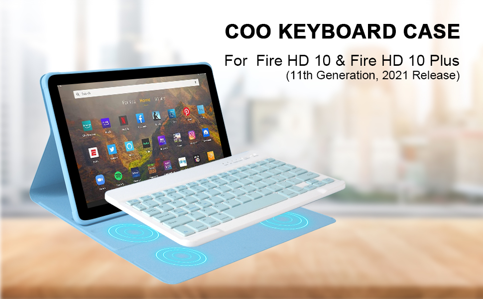 COO Keyboard Case for Kindle Fire HD 10 and Fire HD 10 Plus
