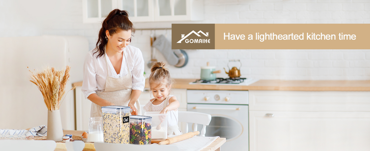 GoMaihe Cereal Storage Containers Set of 8, Plastic Airtight Food