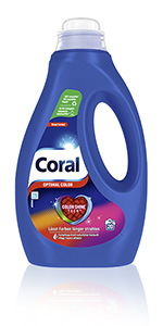 Coral Flüssigwaschmittel Optimal Color sorgt mit Farbschutz-Formel für länger strahlende Farben