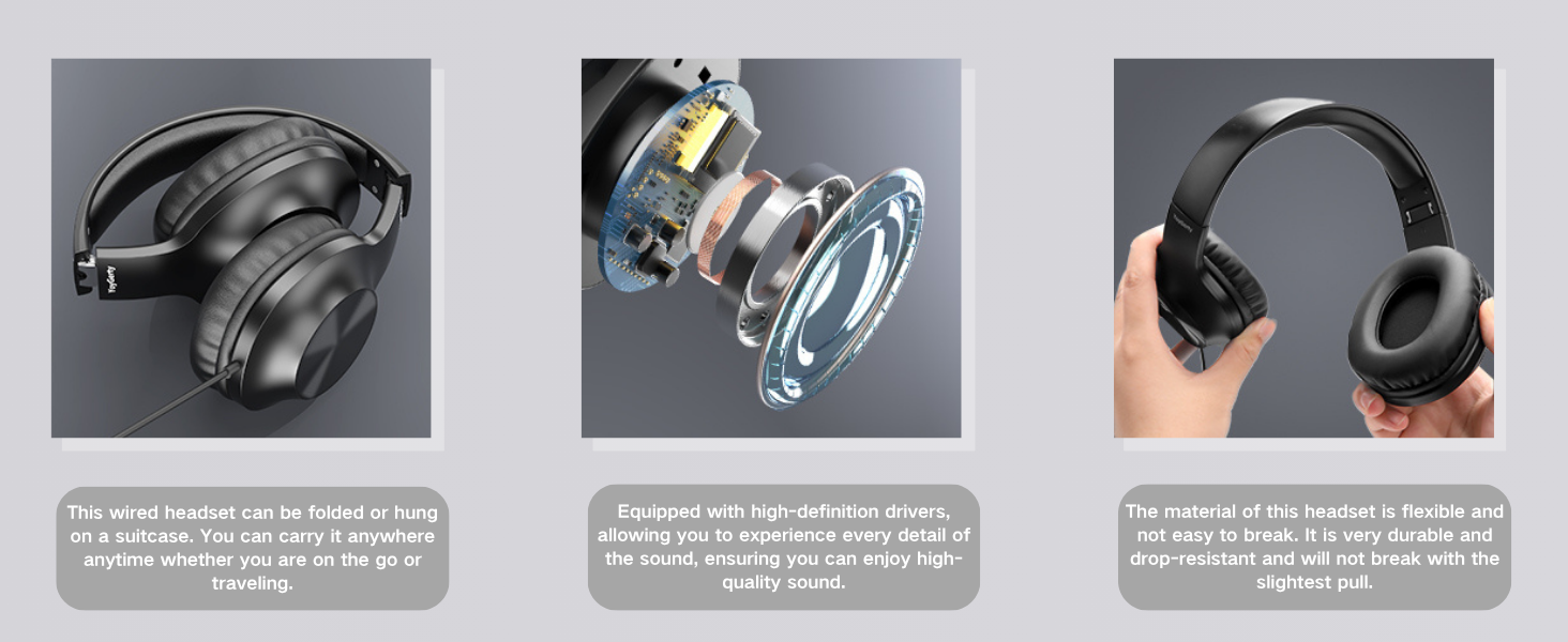 yoygerty 2025 Upgraded USB Type C Wired Headphones