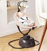 Babymoov Balancelle Bébé Eléctrique Swoon Evolution Mocca-Connectée avec Application mobile -Stre...