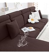 Smiry Waterproof Couch Cushion Covers, Stretch Jacquard Thick Sofa Cushion Covers, Washable Seat ...