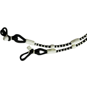 Black Nylon Rope with White Knots Raw Hide Leather Horse Tack Hand