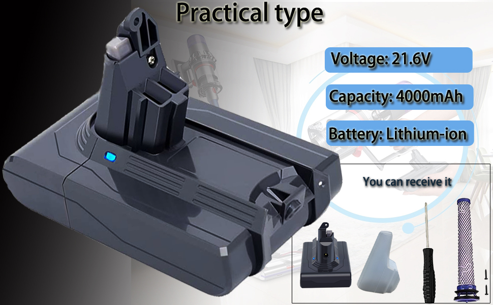21.6V 4.0Ah V6 Battery Replacement for Dyson DC62 DC59 DC58