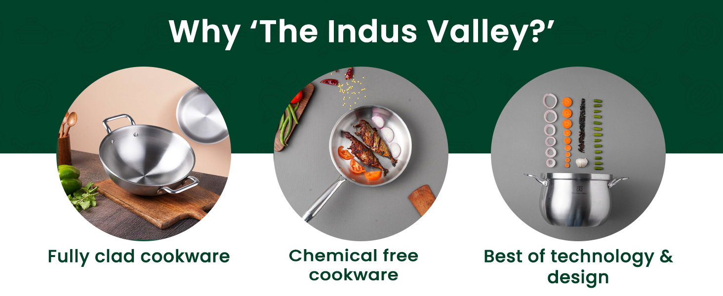 Buy The Indus Valley Triply Stainless Steel Stock Pot/Biryani Pot