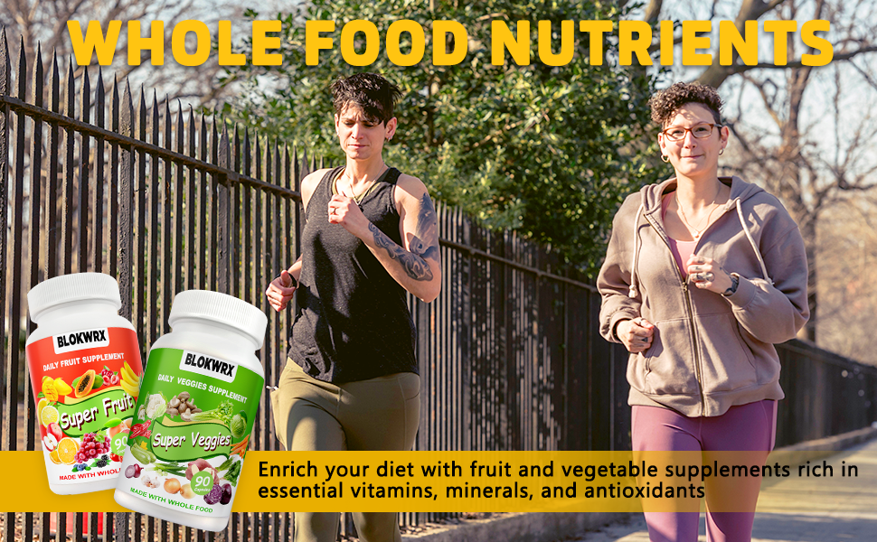 BlokWRX Fruits and Veggies Supplement,100 Natural Whole