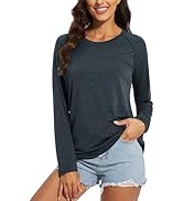 MAGCOMSEN Women's Long Sleeve Shirts UPF 50+ Workout Tops Sun Protection Athletic Running Swim Ra...