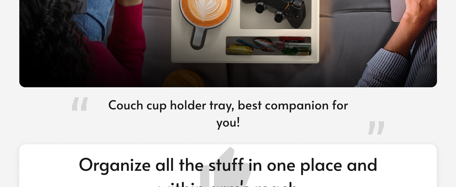 Couch Cup Holder Tray