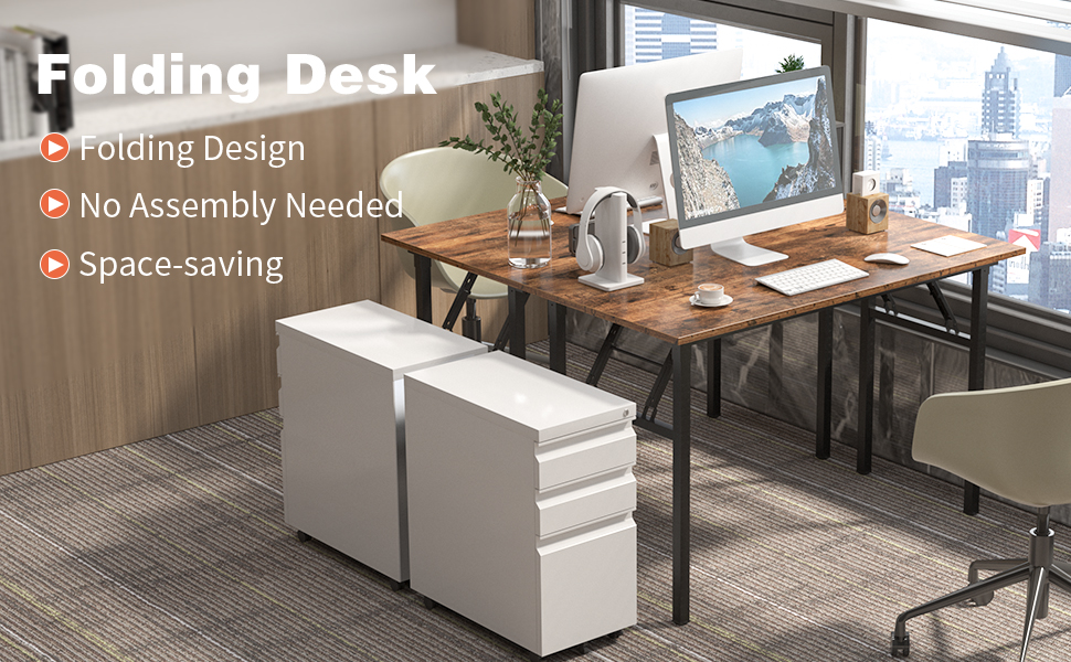 Need Folding Computer Desk 100cm x 60cm Folding Table Compact Table