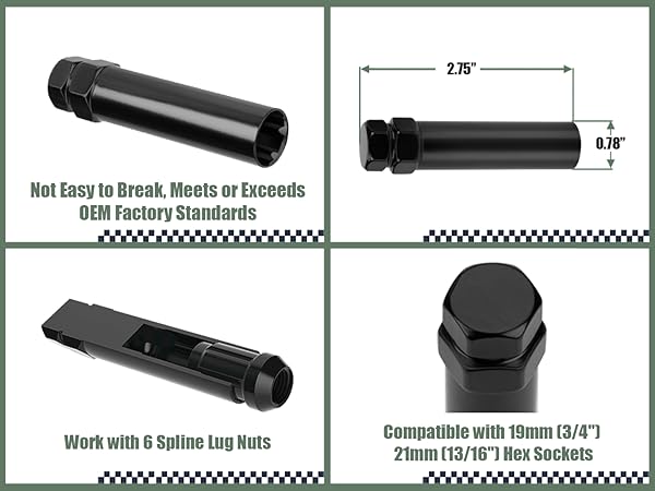 Amazon.com: glorider Small 6 Point Spline Lug Nuts Key Tuner