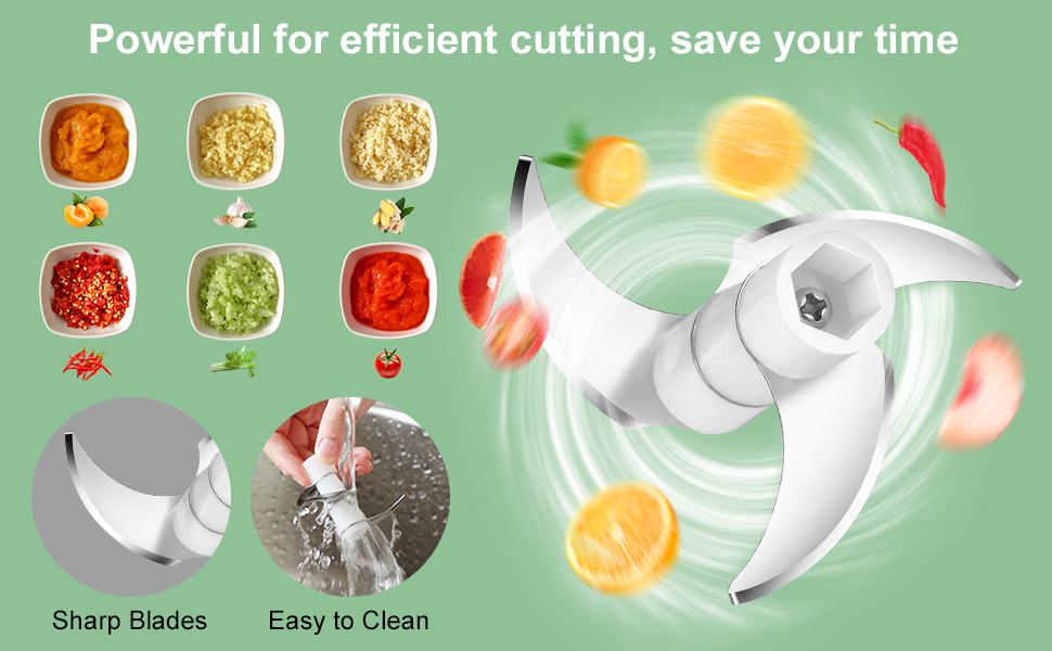 RUPOHU Wireless Electric Mini Food Choppers, Green Powerful Electric