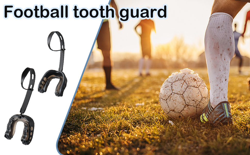 2 Pcs Football Mouth Guard with Strap, Soft Football