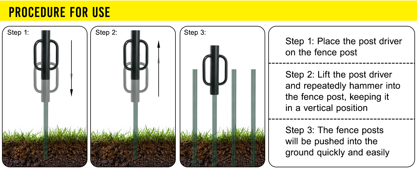 Fence Post Driver Usage Steps