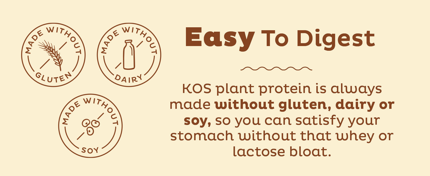 KOS Plant Based Organic Protein Powder Vanilla NON GMO, Soy Free, Gluten Free, Dairy Free