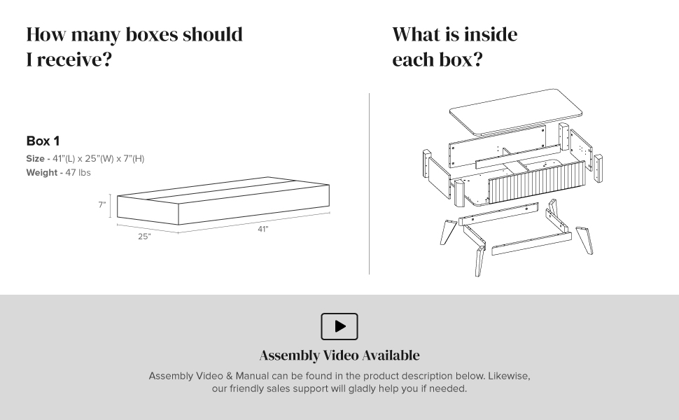 mopio Brooklyn MidCentury Modern Lift Top Coffee Table
