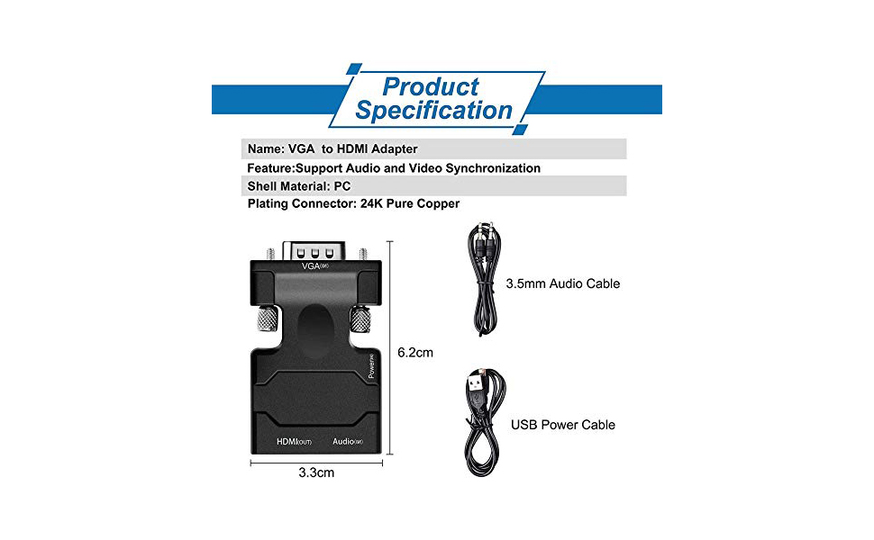 vga to hdmi converter adapter, hd video converter