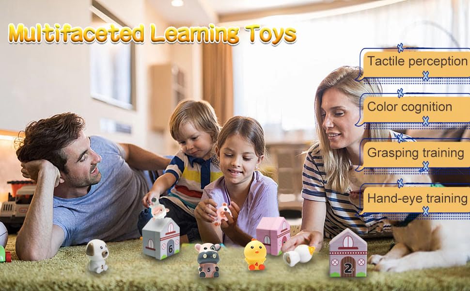 Learning Toys for 1 2 3 Year Old , 12Pcs Farm Animals Toys