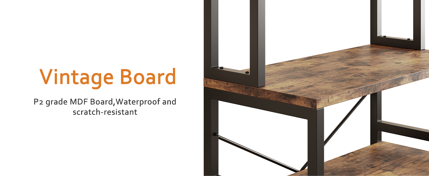 IRONCK Bakers Rack with Power Outlet, Microwave Stand with