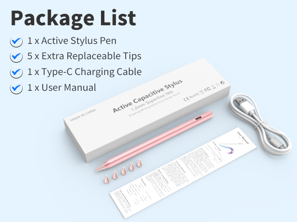 Stylus Pen for iPad 2018-2023 with Palm Rejection, Active