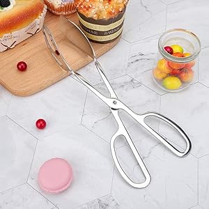 Food Tongs, Stainless Steel Kitchen Tongs for BBQ, Barbecue, Cooking, Scissors Tongs