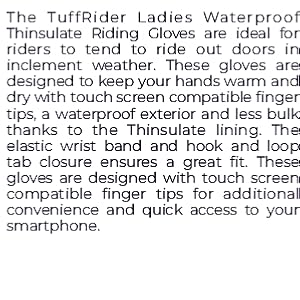 TuffRider Ladies Waterproof Thinsulate Riding Gloves