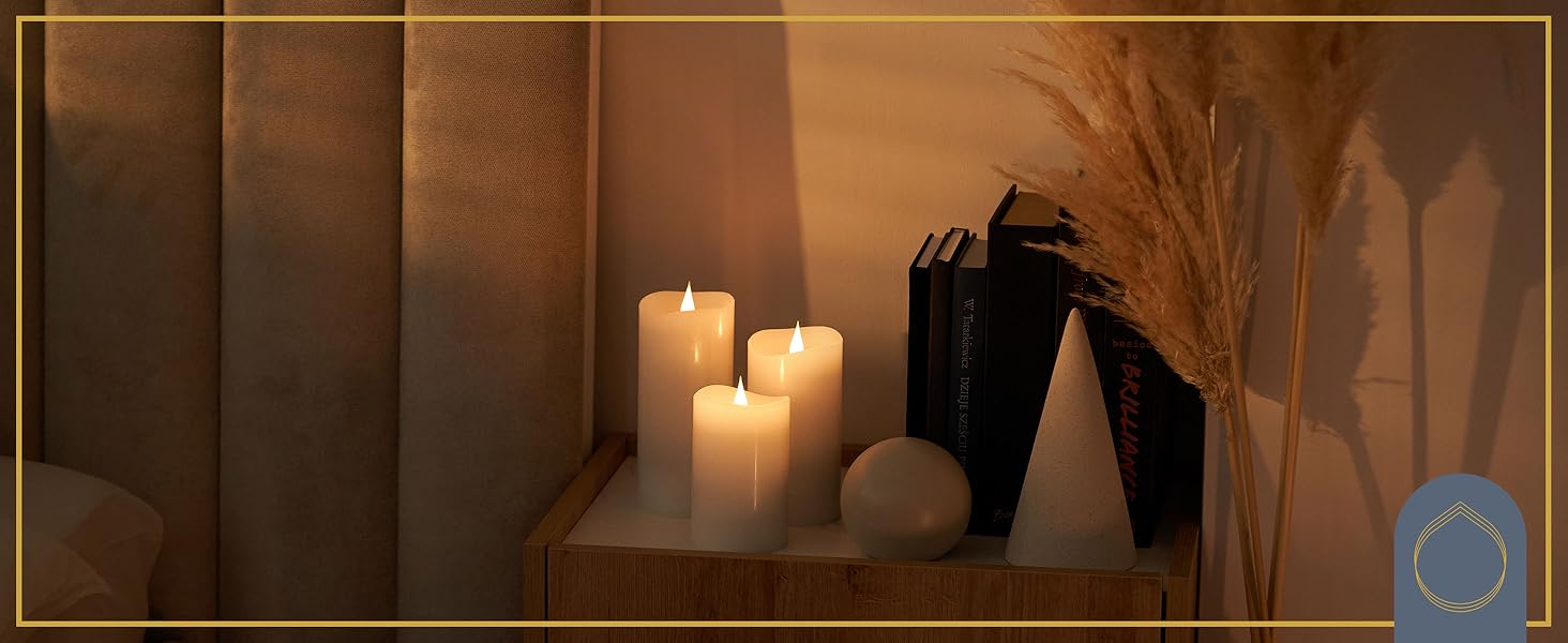 Simply Collected Flickering Flameless Candles Battery