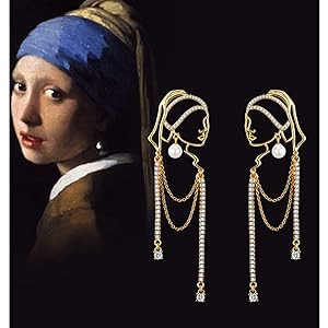 Unique abstract face Art funky dainty dangle long earrings for women girl