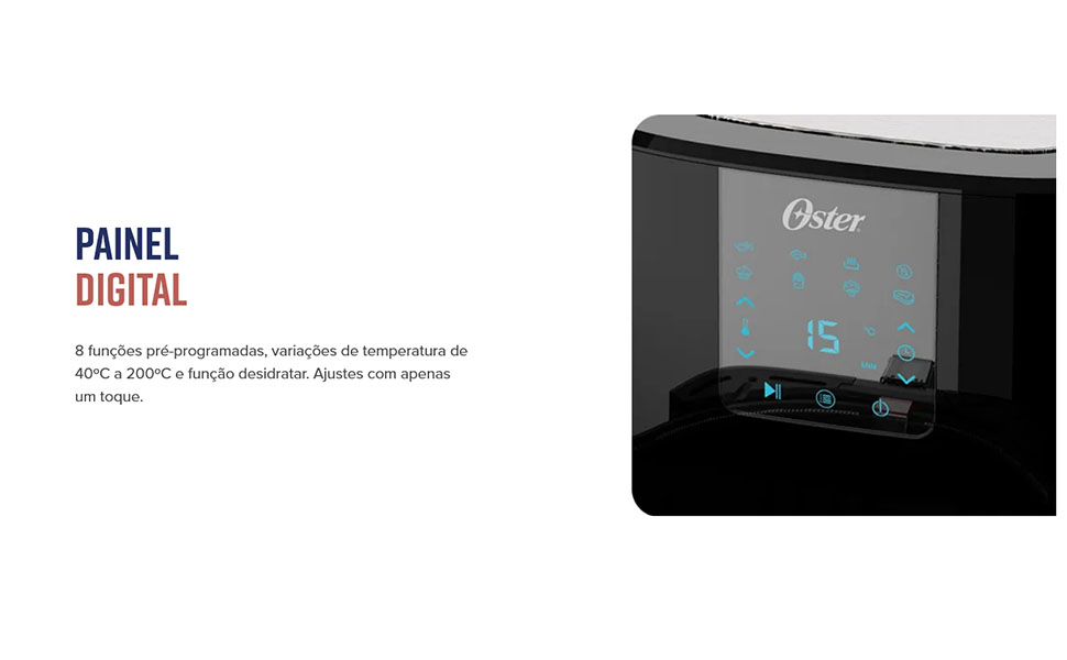 Fritadeira Ultra Digital 2 em 1 Inox 4,8L Oster com Painel Touch