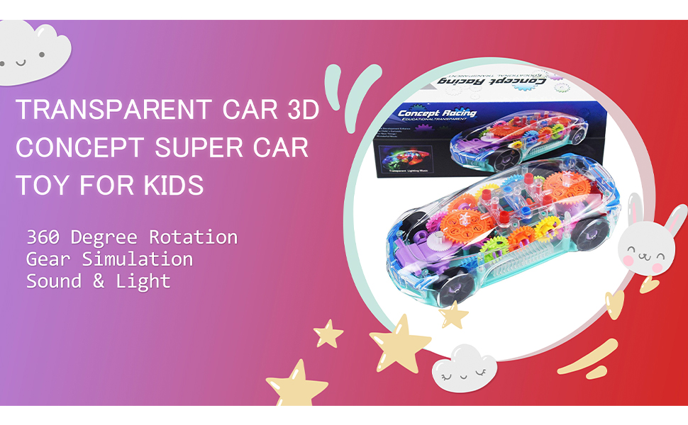 Transparent car 3D Concept Super Car Toy SPN-MX9E8