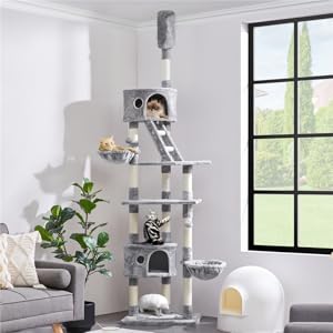 Yaheetech Cat Tree Floor To Ceiling Cat Tree, 5-Tier Cat Tower With Adjustable Height (226-265