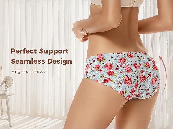 VOENXE Seamless Underwear for Women,No Show Ladies Panties