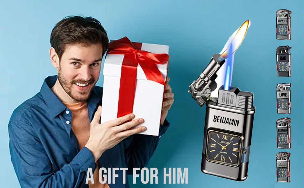 Windproof Lighter Vintage Watch Bezel Jet Flame Torch