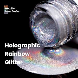 holographic silver gel polish design nail art liner glitter silver 