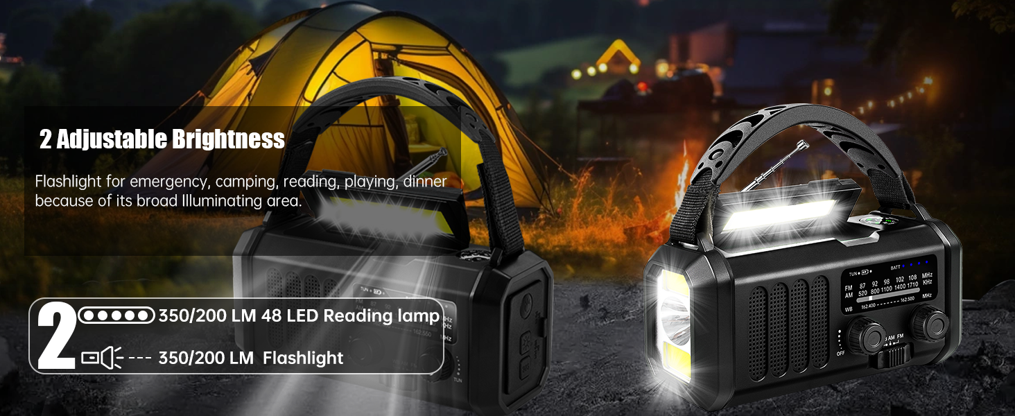 emergency radio hand crank solar, am/fm/sw noaa weather radio