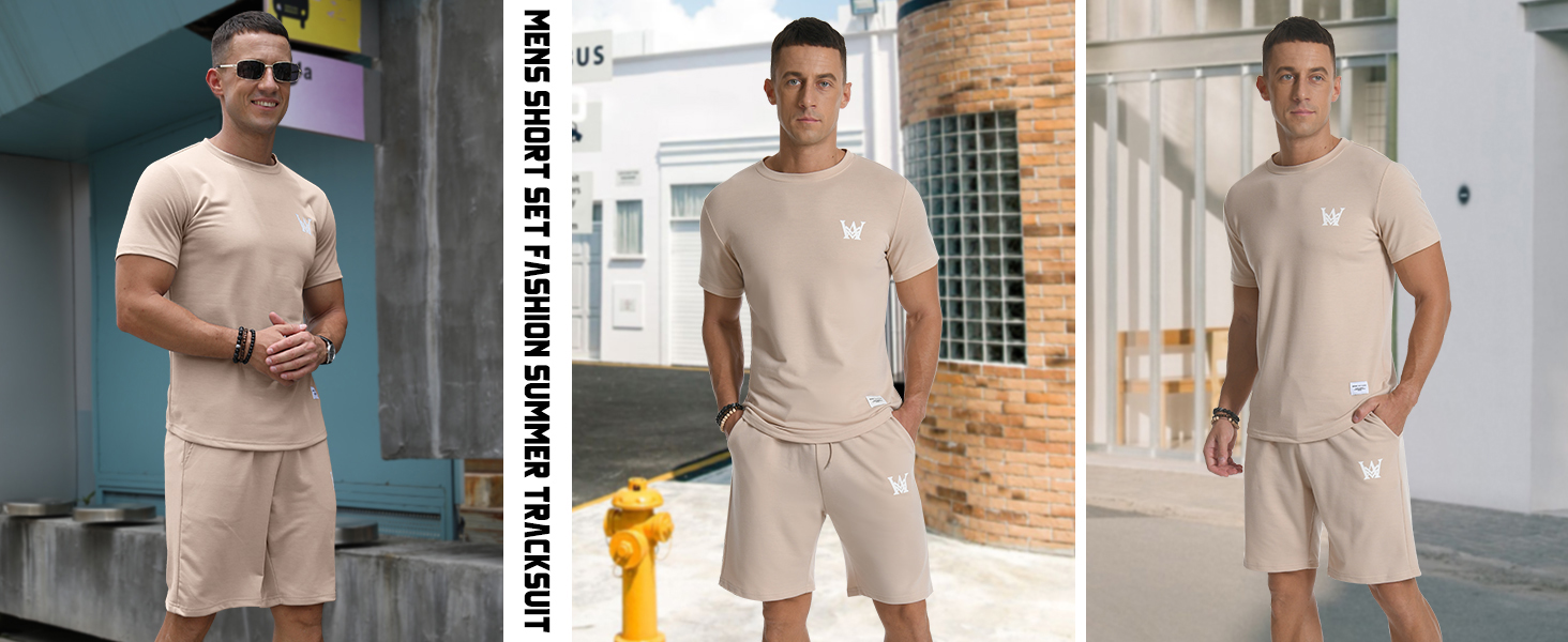 mens 2 Piece outfit casual Short set