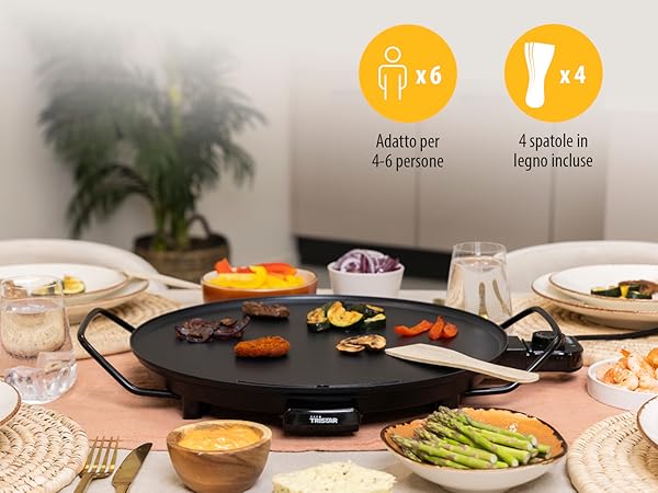 Piastra Di Cottura Tristar Slim M - Grill Da Tavolo 46x26 Cm, Antiaderente E Regolabile