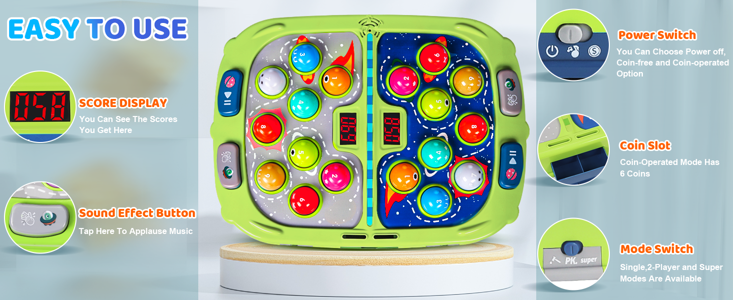whack a mole game, toys for 3 4 5 6 7 year old boys and girls