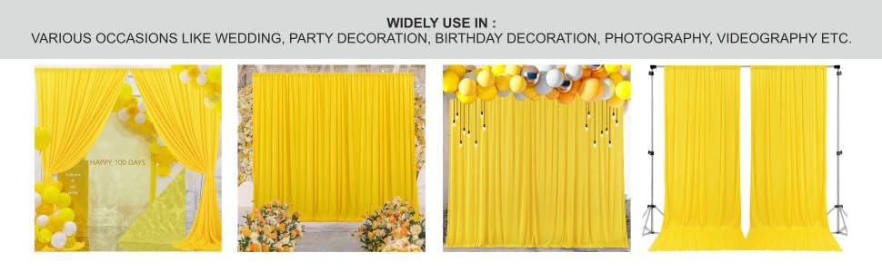 yellow backdrop for decoration